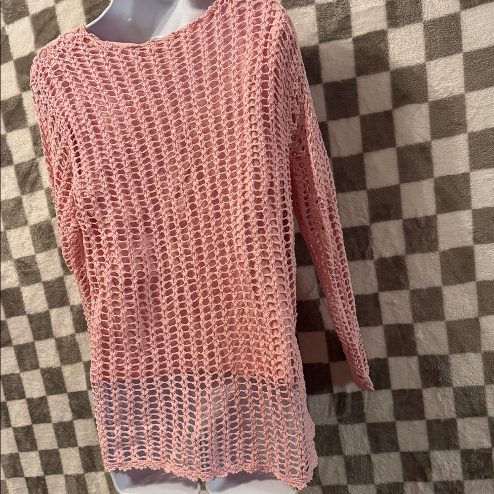 Croft & Barrow Women’s Long Sleeve XL CrewNeck Pullover Knit Crochet Lined Top - Picture 11 of 12